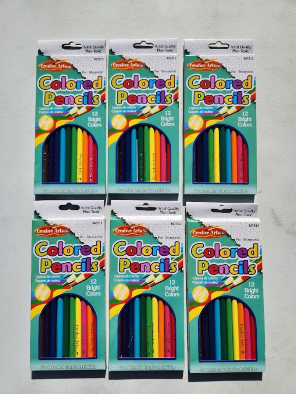 NEW 6X Colored Pencils 12 Colors School Supplies Bundle Classroom Art Drawing Co